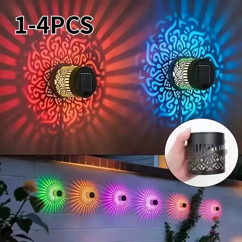 Solar Mandala Garden Wall Light - 7 Color Changing Outdoor Decor