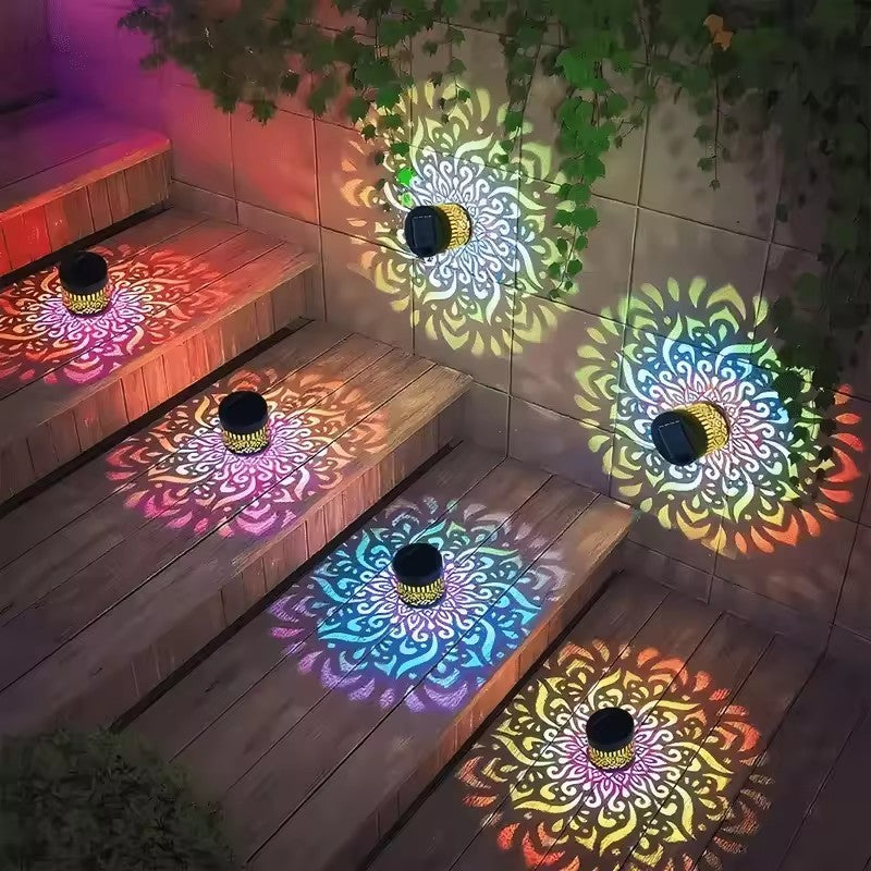 Solar Mandala Garden Wall Light - 7 Color Changing Outdoor Decor