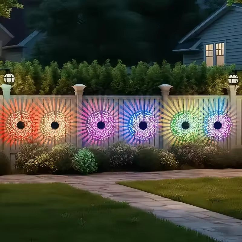 Solar Mandala Garden Wall Light - 7 Color Changing Outdoor Decor